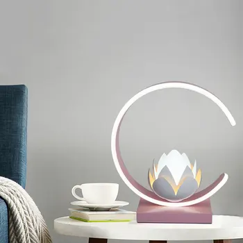 Modernă cu LED-uri Lampă de Masă Creative Lotus Lampa Home Decor de Birou LED-uri de Lumină pentru Dormitor Decorativă cu LED-uri Lampă de Noptieră Lumina