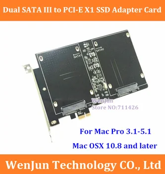 Transport gratuit de Înaltă Calitate Dual SATA III, PCI-E X1 SSD Adaptor de Card pentru MAC PRO 10.8-10.14.5 și PC-ul zbura SSD