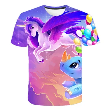 Băiat și fată Unicorn T-shirt, de moda de îmbrăcăminte pentru copii, animație personalizată T-shirt, uzura casual, 3D imprimate T-shirt