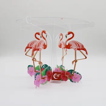 1 Lega Acrilic Transparent Suport Tort cu Flamingo Roz Decoratiuni Nunta / Ziua / Logodna/ Anniverysary Partid Decor