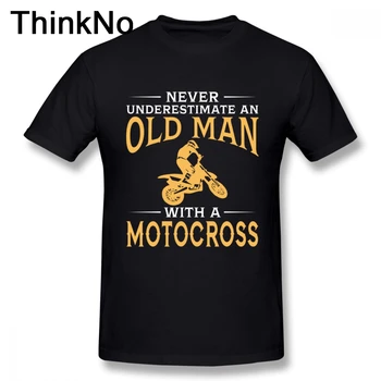 Din Bumbac tricou Masculin Niciodată să nu Suimezi Un Om Bătrân Cu Un Motocross Tricou Retro Tricou