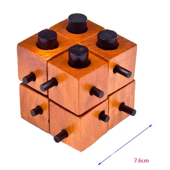 Joc de Puzzle de Învățământ Montessori Magic Box De 8 piese Pentru Adulți Și Copii, Jucarii din Lemn De Kong Ming Blocare