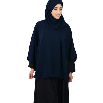 Femei Top Eid Mubarak Musulman Costume Abaya Tricou Cu Maneci Lungi, Arabă Tricou Cu Glugă De Culoare Solidă Haine Islamice Dubai Arabă