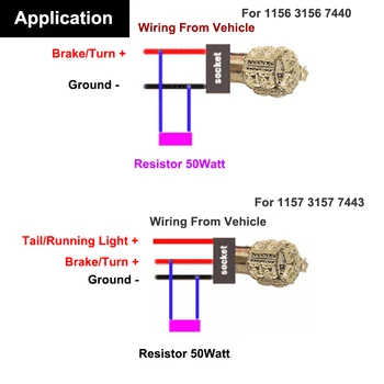 4buc 50W 8ohm de Direcție lampa de rezistență Semnalizare Sarcina Rezistențe LED Flash Rapidă Accesor Indicator de Încărcare Rezistor Semnal Blinke