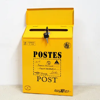 Mare de scrisori e-mail caseta Retro Montat pe Perete cu cheie de Metal Poștală de epocă găleată de tinichea cutii de Ziar caseta de e-mail Decor acasă