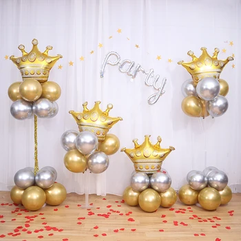 De mari Dimensiuni Coroana de Aur Heliu Minge Printesa Coroana Folie de Aluminiu Baloane pentru Ziua de nastere Fericit Nunta Petrecere Copil de Dus Decor