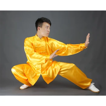 Tradițională Chineză Kung Fu, Tai Chi Uniforme Copii Adulți Satin Performanță Costume De Dans Shaolin Wushu Costum De Arte Marțiale Shaolin