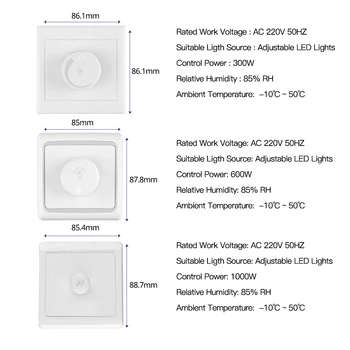 Noul LED Dimmer 220V 300W, 600W 1000W cu LED Întrerupător Dimmer Reglabil Luminozitatea Perete Controler pentru Estompat Bec Lampa
