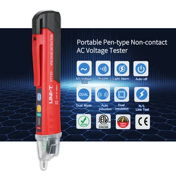 UNITATEA de Mini Digital Tester de Tensiune Pen Voltmetru Ampermetru voltmetru de tensiune metru indicator detector în Formă de V~Alertă Detector