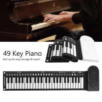 49 Taste Tastatură de Pian Silicon Electronic, Rola de Pian Portabil Flexibil Digitale de Muzică de Pian Tastatură Built-in Difuzor Copil Jucărie