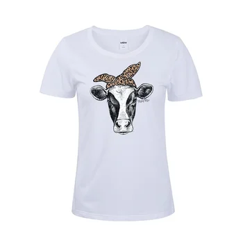 Femeile Vacă T-Shirt Ferma Tricouri Amuzante Grafic Tricou Bandană Vaca Tricou Fermiera Tricou Țară Tricou Tricouri Sud