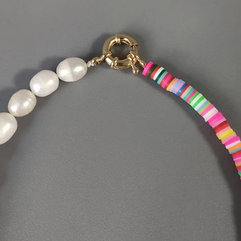 2020 design asimetric colier de perle naturale, perle de apă dulce din silicon colorate de cusut boem doamnelor vacanta de bijuterii