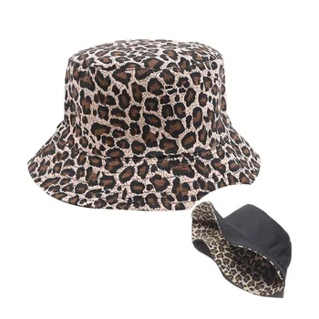 Femeile Găleată Pălării De Moda Leopard De Imprimare Vara Primavara Casual Găleată Pălării Doamna Solid Pescar Palarie Fete Cadou Femme