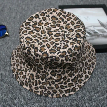 Femeile Găleată Pălării De Moda Leopard De Imprimare Vara Primavara Casual Găleată Pălării Doamna Solid Pescar Palarie Fete Cadou Femme