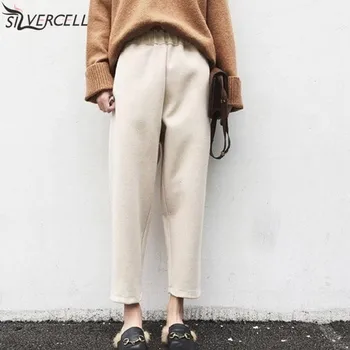 2019 Toamna Iarna Femei Pantaloni Noua Culoare Solidă Pantaloni Harem coreeană Stil Casual Pierde Mijlocul Talie Glezna-lungime Pantaloni