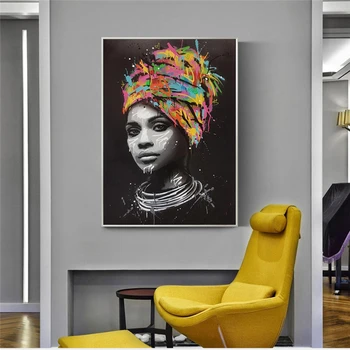 Femeie Din Africa De Perete De Arta Canvas Printuri Moderne Pop-Art Panza Picturi Pe Perete Postere Si Printuri Portret, Poze Decor Acasă