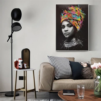 Femeie Din Africa De Perete De Arta Canvas Printuri Moderne Pop-Art Panza Picturi Pe Perete Postere Si Printuri Portret, Poze Decor Acasă
