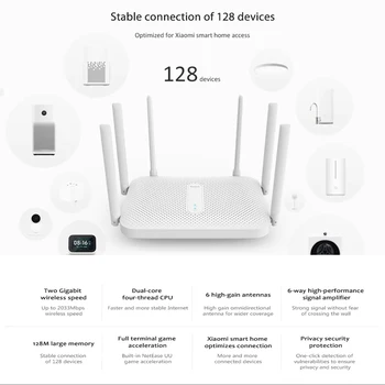 Xiaomi Redmi AC2100 Wireless Adaptor WIFI 2.4 G/5G 880MHz Dual Core Router 128M RAM Amplificator de Semnal cu 6 Antene High Gain