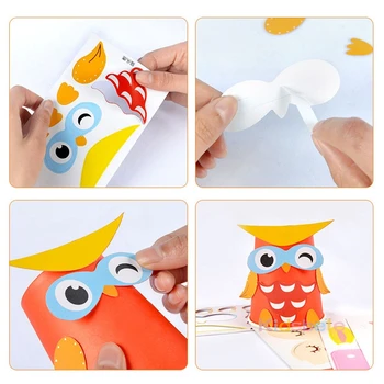 Copii DIY Jucării 3D Manual de Pahare de Hârtie Autocolant Set de Materiale de Jucării Educative Pentru Copii Creative DIY Animal Cupe Jucarii Haioase Kit
