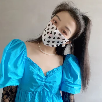 Moda Femei Măști de Vară Ultrathin Dublu-punte de protecție Solară Praf de Mătase Gura Masca Reglabil Confortabil Moale Masca