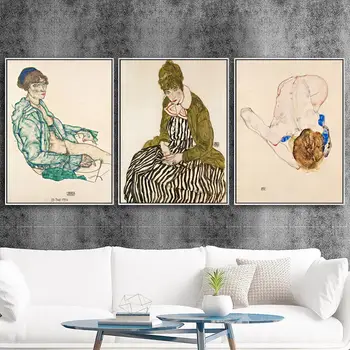 Acasă Decor Panza De Imprimare Arta De Perete Imagine Poster Picturi Ulei Neînrămate Desene Austriac Egon Schiele Femeia