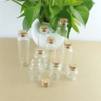 50pcs/Lot DIY Mini Sticle de Sticlă care Doresc Plută Meserii Borcane cu Dop de Plută 30mm Diametru Transparent Sticle Goale