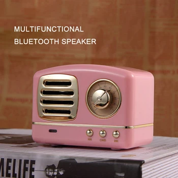 Retro Difuzor Portabil Bluetooth Stereo Retro Mini Difuzor Bluetooth Wireless Radio, USB, TF Card MP3 Player de Muzică HIFI Music Box