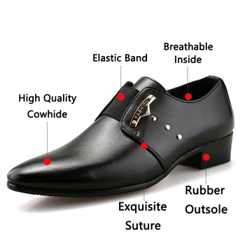 JUNJARM Brand de Moda, Oameni de Afaceri Rochie Mocasini Ascuțite Negru Pantofi Oxfords Respirabil Formale Pantofi de Nunta