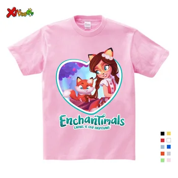 Drăguț Tricouri pentru Fete Enchantimals Tricou Fete/Baieti Amuzante pentru Copii Haine Copii Vara Tricou Copii, Imbracaminte Copii Costum Top