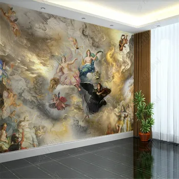În stil European Înger Pictură în Ulei 3D Camera de zi Dormitor Fundal pictura Murala de Perete Decor Plafon Tapet 3D gazete de Perete Decor Acasă