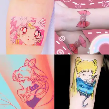50pcs Anime Sailor Moon Autocolant Tatuaj Cosplay Recuzită DIY Autocolant Femei Fete Accesorii de Halloween Impermeabil Autocolant Tatuaj