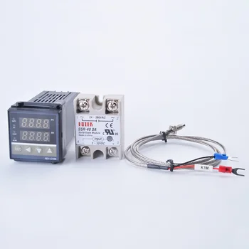 Digital PID Controler de Temperatura REX-C100 REX C100 termostat + 40DA Releu SSR+ K Termocuplu 1m Sonda RKC