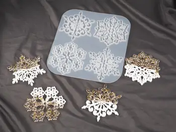 4buc/Set floare de zăpadă Coaster Mucegai Silicon, Rășină de Turnare Matrite DIY Cristal Rășină Epoxidică Coaster Rasina de Artizanat Acasă Cadou de Crăciun