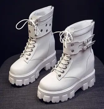 2020 Iarna Femei Talpă Groasă Glezna Cizme de Moda de Lux, Cizme cu Platforma pentru Femei 9cm Tocuri Pană Cizme Pantofi Femei Adidași