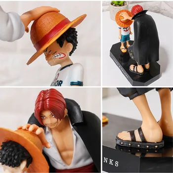 2 buc set 18cm Anime One Piece figura Akakami nu shankusu+ Pălărie Luffy PVC figurina de Colectie Model de Jucarie Figurine pentru copii
