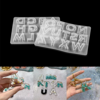 Majusculă Mucegai Silicon Rășină Epoxidică Art Scrisoare de Capital Moale Mucegai UV Rășină Alfabetul de la a La Z Mucegai Pentru Bijuterii DIY Rășină Mucegai