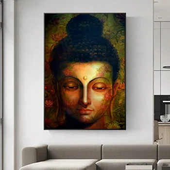 Abstract Colorat Cap De Buddha Panza Tablouri De Arta Moderna Acasă Decor De Perete Panza Imagini Budismul Decorative Canvas Printuri