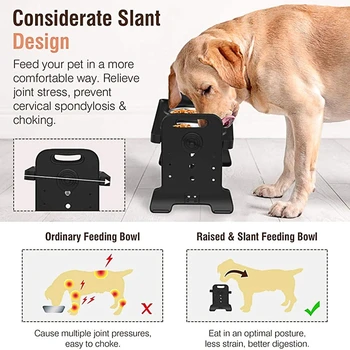 Anti-Alunecare Crescute Dublu Castron Câine Înălțime Reglabilă Hrana Pentru Animale De Companie De Vase Din Oțel Inoxidabil Pliabil Alimentare De Alimentare Cu Apă