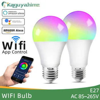 Kaguyahime E27 Bec LED Smart WiFi Bec 9W 12W flux luminos Lampă AC 220V 110V RGB Lumina de Lucru cu Alexa de Start Google Magic Bec