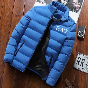 Îmbrăcăminte exterioară Cald Îmbrăcăminte Paltoane EA7 Brand Geaca de Iarna Barbati cu Maneci Lungi Matlasate Captusit Gros Jachete Hanorac Slim Fit Canadiană