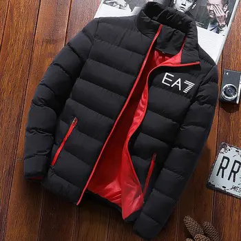 Îmbrăcăminte exterioară Cald Îmbrăcăminte Paltoane EA7 Brand Geaca de Iarna Barbati cu Maneci Lungi Matlasate Captusit Gros Jachete Hanorac Slim Fit Canadiană