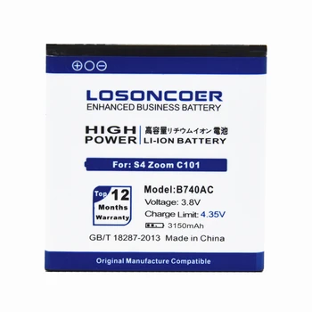LOSONCOER 3150mAh B740AC B740AE Baterie pentru Samsung Galaxy S4 Zoom SM-C1010 C105 NX3000 I939D S4zoom C1010