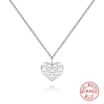 ROXI Romantic Inima Clavicula Coliere pentru Femei Fete Nunta Bijuterii Argint 925 cu Perle Coliere Collares Naszyjnik