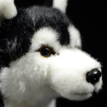 Cainele Malamut De Alaska Jucării De Pluș Copii Negru Simulare Drăguț Copii Cadouri Moale Realiste De Animale Împăiate Papusi De Colectie Model