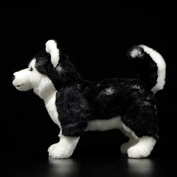 Cainele Malamut De Alaska Jucării De Pluș Copii Negru Simulare Drăguț Copii Cadouri Moale Realiste De Animale Împăiate Papusi De Colectie Model