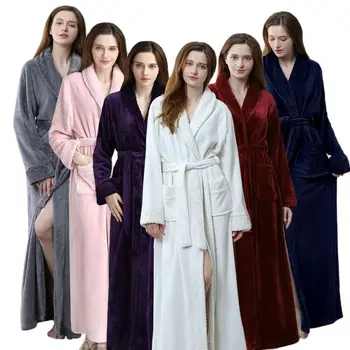 Femei cămăși de noapte pijamale halate Halat de baie toamna și iarna pijamale îngroșat prelungit flanel Doamnelor Femme femeie 2020