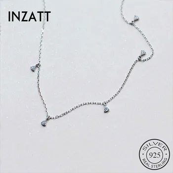 INZATT Real Argint 925 Placat cu Pandantiv Cravată Colier pentru Femei de Moda Geometrice Fine Bijuterii Bohemia, Accesorii