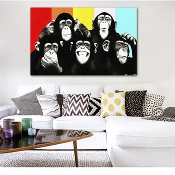 ALTRUIST Colorat Maimuta Panza Picturi de Animale Postere de Arta de Imprimare Pentru Camera de zi de Perete de Arta Cuadros Poze Decor Acasă