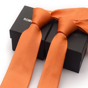 2020 Brand Nou pentru Bărbați de Înaltă Calitate de Moda 6 CM 8 CM Diagonal Portocaliu Cravata Romantic Nunta Mirele Gât Cravata pentru Barbati cu Cutie de Cadou