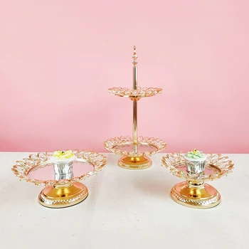 1buc Nou stil de cristal Suport Tort Rotund Cupcake Nunta Petrecere de Ziua Desert Piedestal Display Placa Decor Acasă